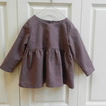 100cm　ラベンダー色の綿麻チュニック