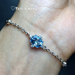 お買い得 カット天然ブルートパーズブレスレット 1.5ct Silver925 