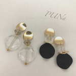 ゴールド × ウェーブコイン ピアス／イヤリング