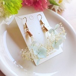 ふんわり紫陽花とかすみ草ピアス・イヤリング