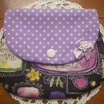 移動ポケット＊はんかちポーチ＊むらさき水玉