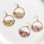 かすみ草の押し花＊フープイヤリング/ピアス 