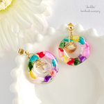 再8* 溶けたキャンディマリンフープピアス/イヤリング