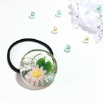 誕生花のヘアゴム　＜7月　スイレン＞