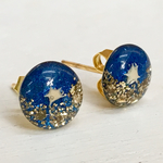 星砂で星空ピアス（ブルー）