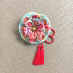 レトロモダンなヘアクリップ（大）❇︎つまみ細工❇︎一点物❇︎成人式❇︎結婚式❇︎七五三❇︎卒業式 