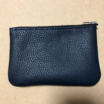 ポーチ ネイビー 化粧ポーチ 紺 レザー 革