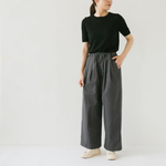◎アスファルト色のタックワイドパンツ◎099