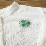 雲のブローチ(緑)