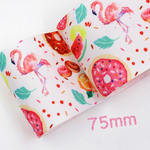 新作❤︎75mm 1M sweets フラミンゴ グログランリボン