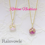 Ribbon × Swarovski ネックレス