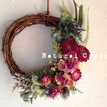 m様ご注文分＊バラとラナンキュラスのハーフムーンリース