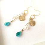 アクアブルーmixのピアス