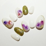 Fluffy Flower Nail Purple
