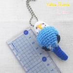 【受注制作】Ｌ－size　編みぐるみ　ミニインコ(Ｌ－size)  ストラップ orバッグチャーム