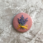 再販2【受注製作】刺繍ブローチ／刺繍ヘアゴム「ラベンダーブーケ」