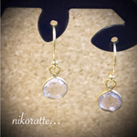 宝石質❤ピンクアメジストのプチマロンピアス