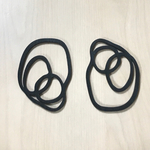 WOOD HOOP BLACK DESIGN CHARM PARTS