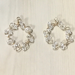 GOLD CLEAR BEADS RING HOOP CHARM
