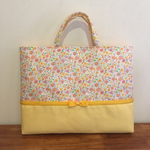 《S.Y.S様オーダー品》花柄×パウダーイエロー♡リボンレッスンバッグ【入園・入学】