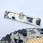 shumasan専用＊スウィム ダンクレアのがま口扇子入れ＊紺 （扇子付き）
