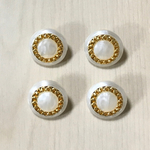 ●15㎜● ANTIQUE PEARL GOLD CHAIN DESIGN BUTTON PARTS