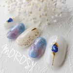 新作☆送料込MOROSY60☆ブルー 天然石 夏 シェル 大人 上品 ネイル