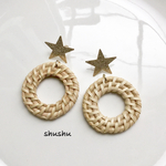 星のラタンピアス／イヤリング／大人上品