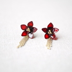 ＊2way＊深紅の花のピアス