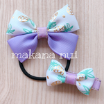 パイナップルのリボンヘアゴム&ヘアクリップ  