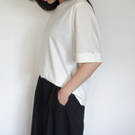 異素材袖折り返しデザインTシャツ 