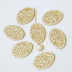 【6個】leafs Acryl beads＊アクリルビーズ 