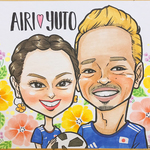 華やかな似顔絵色紙（小サイズ・２～５名様）｜記念日やお誕生日のギフトに