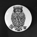 フクロウ 缶バッチ　38mm