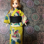 リカちゃん 浴衣   黒帯