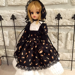 黒 小花柄 重ね着ドレスセット