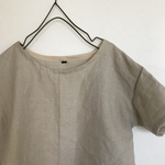 リネン  シンプルTシャツ生成り