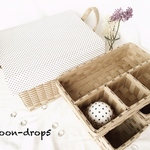 裁縫箱  white dots クラフトバンド