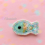 ビーズ刺繍♡おさかなのブローチ