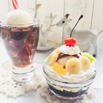喫茶店セット  チョコバナナサンデー&コーヒーフロートのオブジェ   フェイクスイーツ