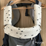 ミニリボン×杢グレー 抱っこ紐 よだれカバーセット