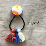 No.58 花柄おめかしタッセルヘアゴム