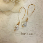 14kgf 淡水パールロングフックピアス #1