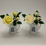 お花のアロマポット＊薔薇ホワイト系＊