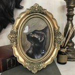 絵画『幸せを呼ぶ黒猫の肖像』