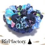 YUKATA🎆さらにもこもこふわもこ☁シュシュ❤(靑×ネイビーｼﾌｫﾝ)