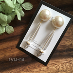パールと雫ピアス