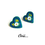 【yuu54619様専用】ハート花柄刺繍ピアス