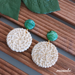 ラタンピアス グリーン /樹脂ピアス イヤリング