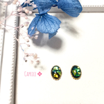 ブラックオパール風ピアス♡